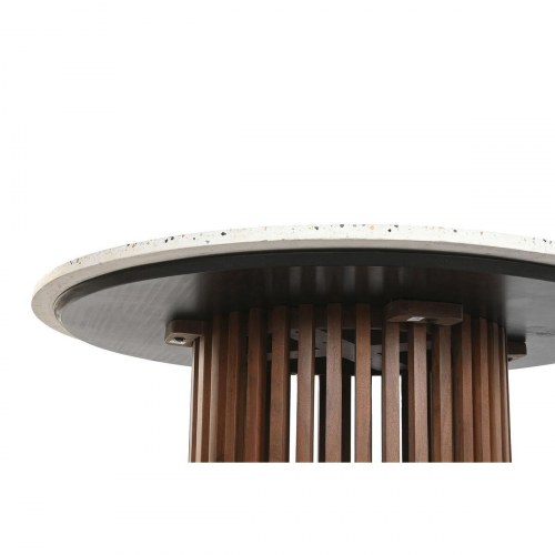 Spisebord i akacie, rund terrasso-look 130 cm