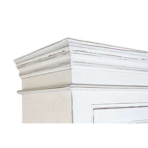 Vitrineskab - hvid, krystal, mangotræ, 170 × 45 × 200 cm