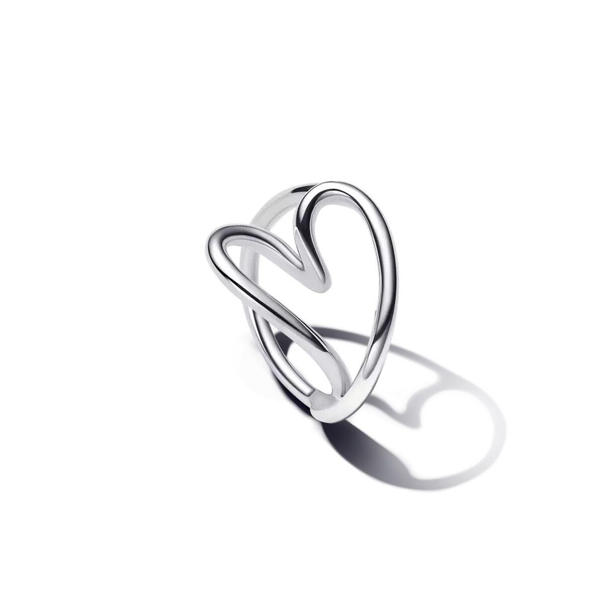 Pandora ring til kvinder - sølvfarvet hjerte, str. 14 (193288C00-54)
