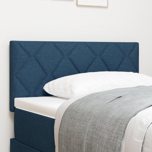 Sengegavl Diamantblok Design Blå 90 cm Stof
