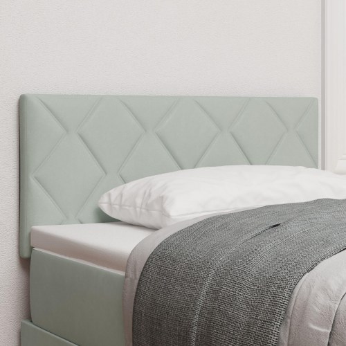 Sengegavl Diamantblok Design Lys Grå 90 cm Velour