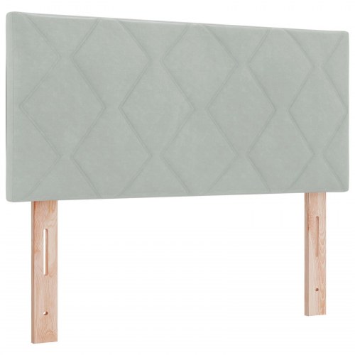 Sengegavl Diamantblok Design Lys Grå 90 cm Velour