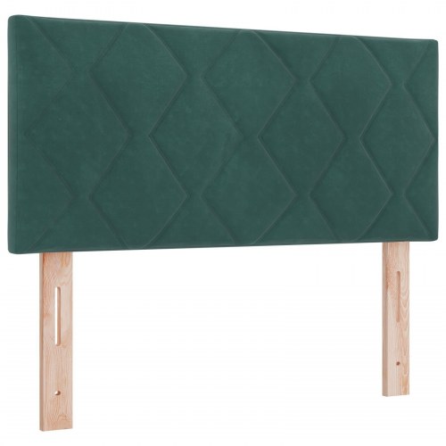 Sengegavl Diamantblok Design Mørkegrøn 90 cm Fløjl