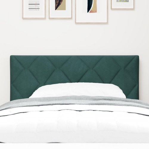 Sengegavl Diamantblok Design Mørkegrøn 90 cm Fløjl