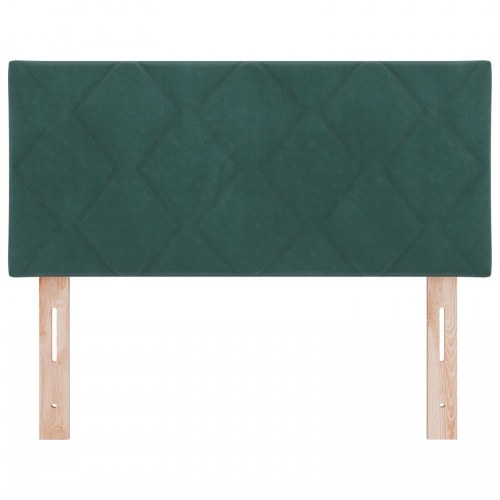 Sengegavl Diamantblok Design Mørkegrøn 90 cm Fløjl