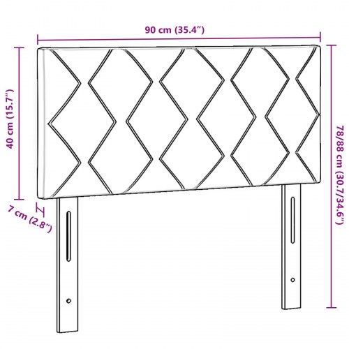 Sengegavl Diamantblok Design Mørkegrøn 90 cm Fløjl
