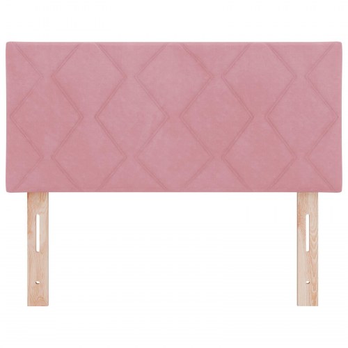 Sengegavl Diamantblok Design Pink 90 cm Fløjl