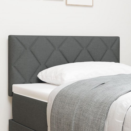 Sengegavl med diamantblokke design Mørkegrå 100 cm Stof