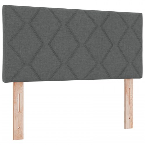 Sengegavl med diamantblokke design Mørkegrå 100 cm Stof
