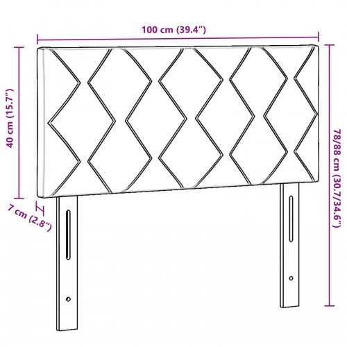 Hovedgærde Diamantblok Design Sort 100 cm Stof