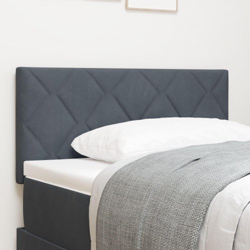 Hovedgærde Diamantblok Design Mørkegrå 100 cm Velour