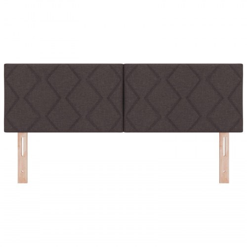 Sengegavl diamantblok design Mørkebrun 140 cm stof