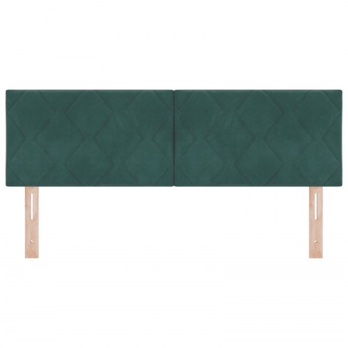 Hovedgavl Diamantblokke Design Mørkegrøn 140 cm Fløjl
