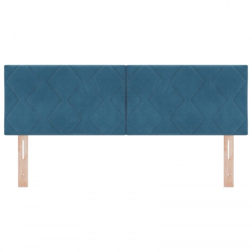 Sengegavl Diamantblok Design Mørk Blå 140 cm Fløjl