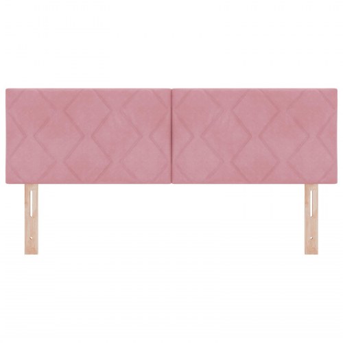 Hovedgærde Diamantblokke Design Pink 140 cm Fløjl