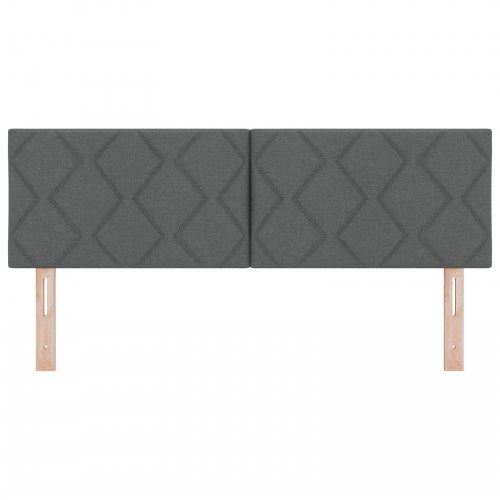 Sengegavl Diamondblock Design Mørkegrå 160 cm Stof