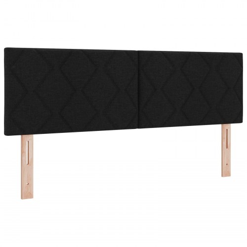Sengegavl Diamant Blok Design Sort 160 cm Stof