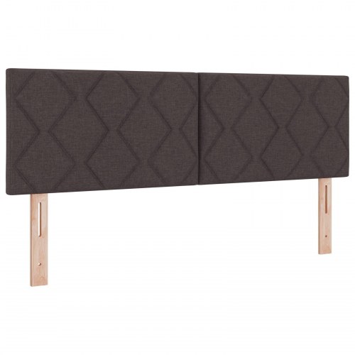 Sengegavl med diamantblokdesign Mørkebrun 160 cm Stof