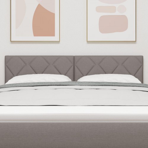 Sengegavl Diamantblok Design Taupe 160 cm Stof