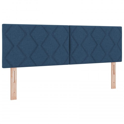 Sengegavl Diamantblok Design Blå 160 cm Stof
