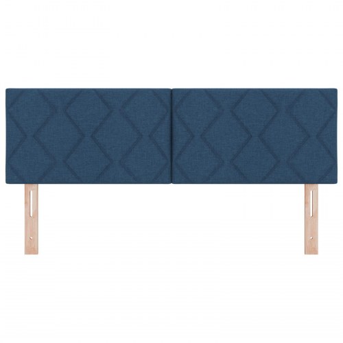 Sengegavl Diamantblok Design Blå 160 cm Stof