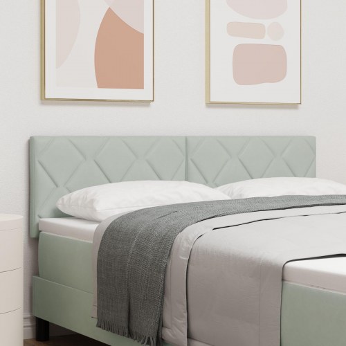 Hovedgavl Diamantblokke Design Lys Grå 160 cm Velour