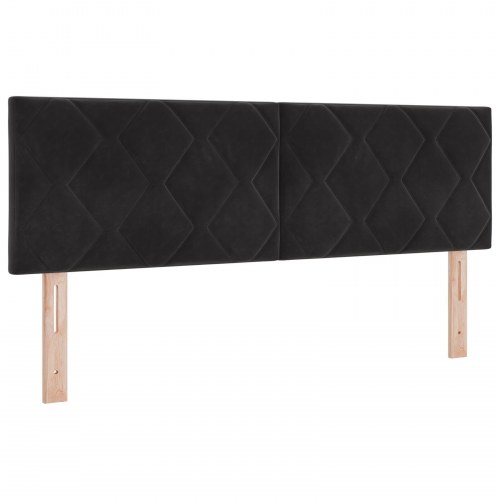 Sengegavl Diamantblok Keart Sort 160 cm Fløjl