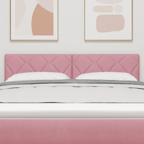 Sengegavl Diamantblokke Design Pink 160 cm Fløjl