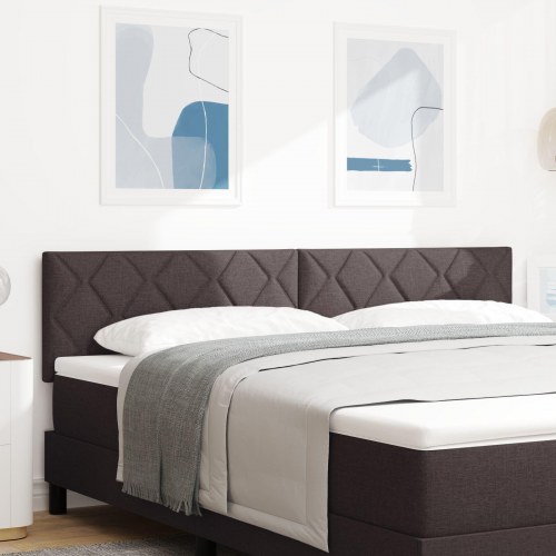 Sengegavl Diamantblok Design Mørkebrun 180 cm Stof