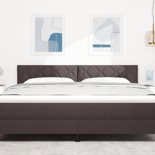 Sengegavl Diamantblok Design Mørkebrun 180 cm Stof