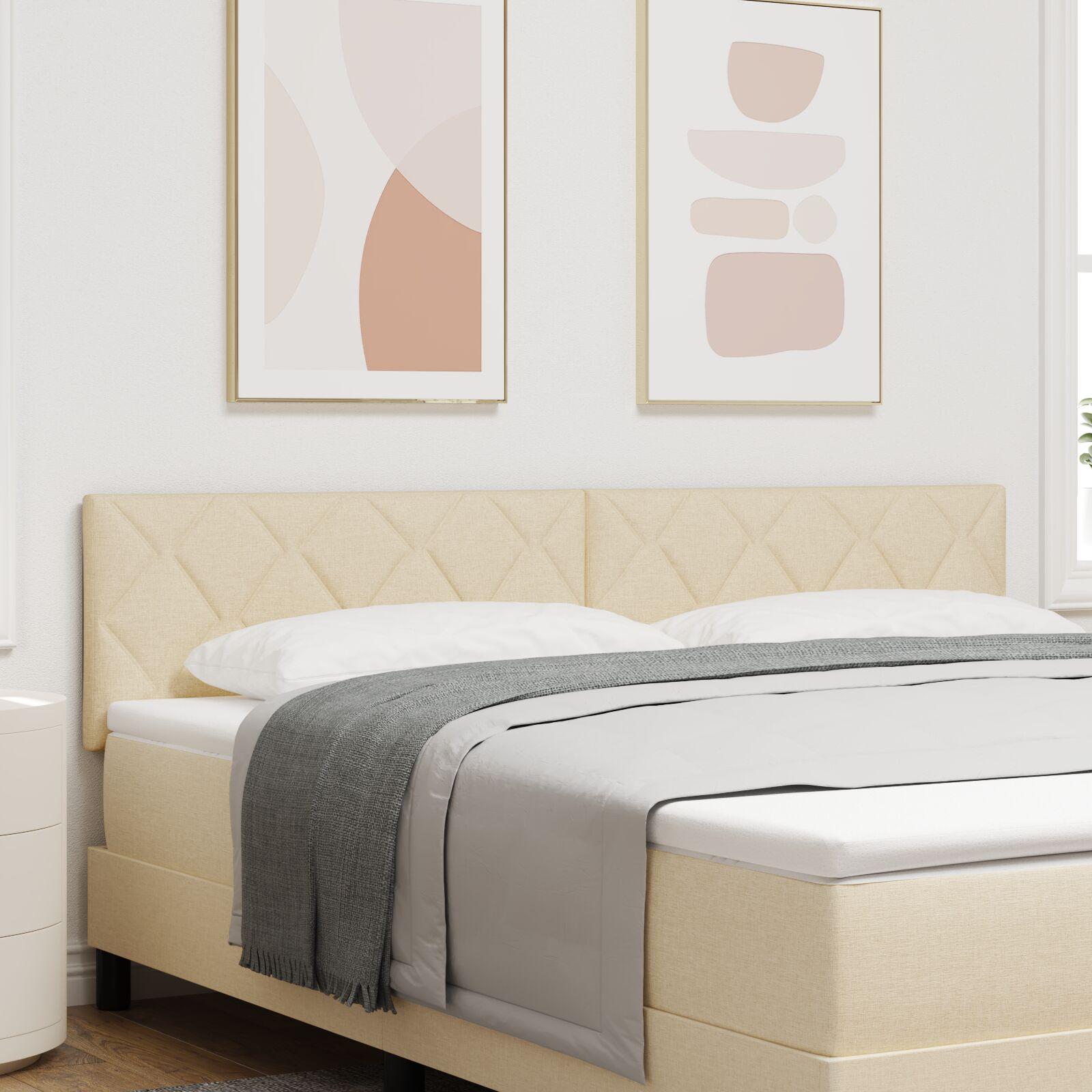 vidaXL Hovedgærde Creme 180 cm Stof