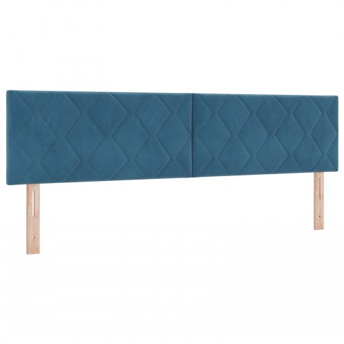 Hovedgærde Diamantblokke Design Mørkeblå 180 cm Velvet