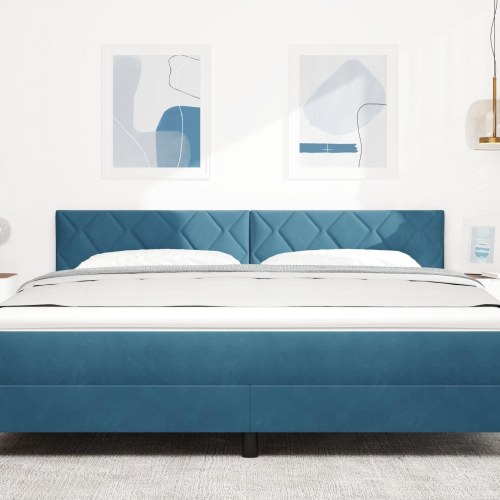 Hovedgærde Diamantblokke Design Mørkeblå 180 cm Velvet