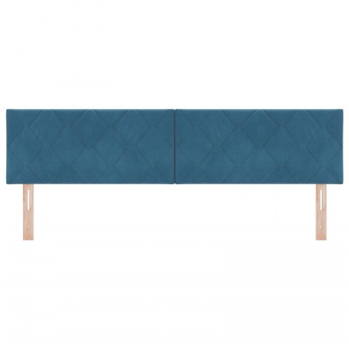 Hovedgærde Diamantblokke Design Mørkeblå 180 cm Velvet