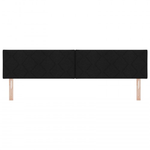 Sengegavl med Diamantblokke Design Sort 200 cm Stof