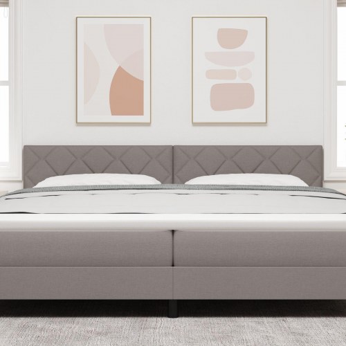Sengegavl Diamantblokke Design Taupe 200 cm Stof