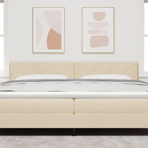 Sengegavl Diamant Blok Design Creme 200 cm Stof