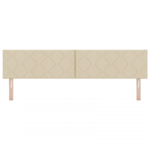 Sengegavl Diamant Blok Design Creme 200 cm Stof