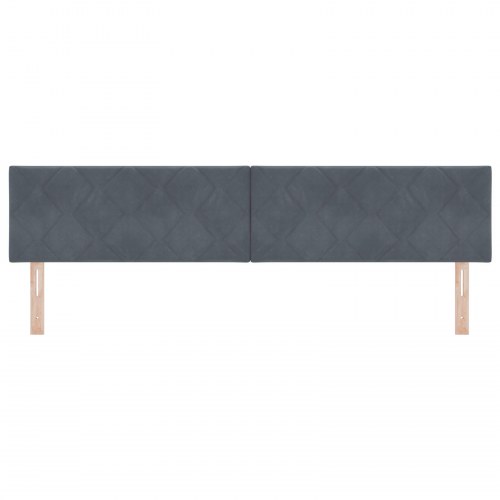 Hovedgærde Diamantblok Design Mørkegrå 200 cm Velour