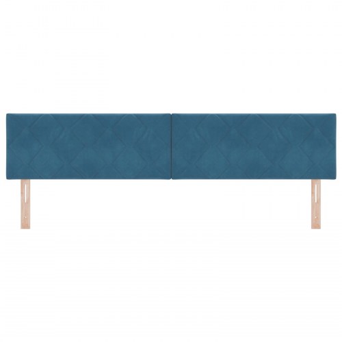 Sengegavl Diamantblokke Design Mørkeblå 200 cm Velour