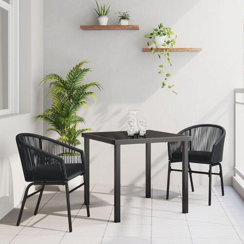 3 dele have spise sæt sort polyrattan