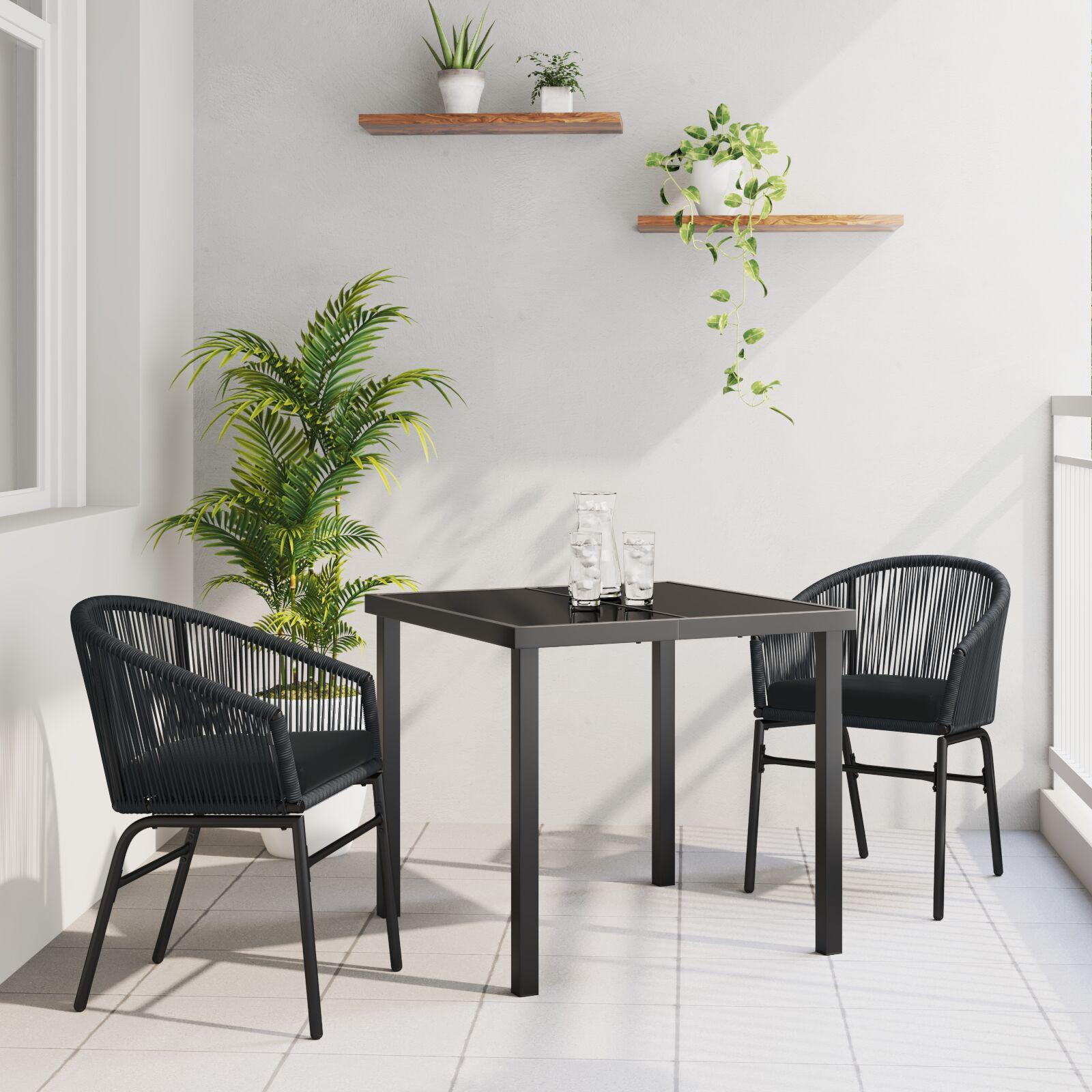 3 dele have spise sæt sort polyrattan