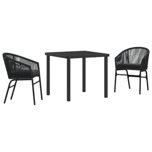 3 dele have spise sæt sort polyrattan