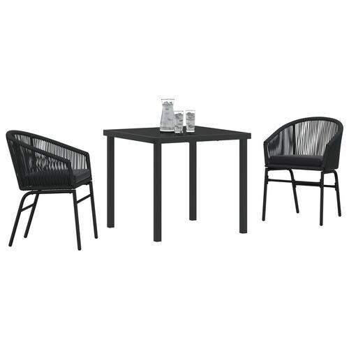 3 dele have spise sæt sort polyrattan