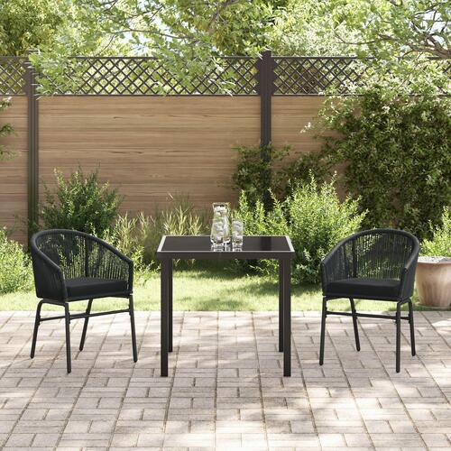 3 dele have spise sæt sort polyrattan