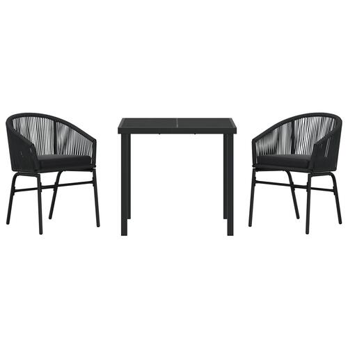 3 dele have spise sæt sort polyrattan