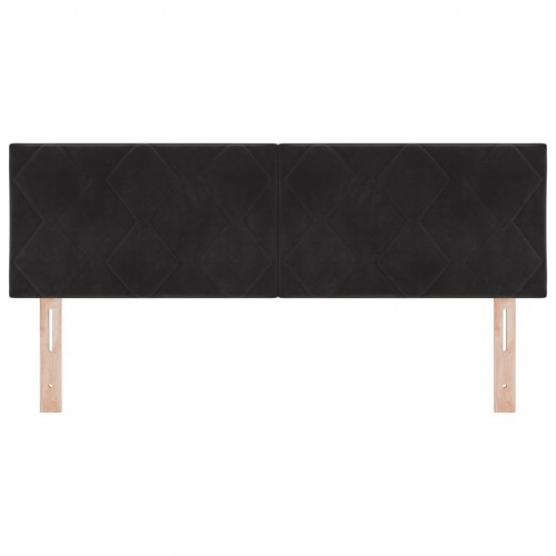 Hovedgavl med diamantblokdesign Sort 140 cm Velvet