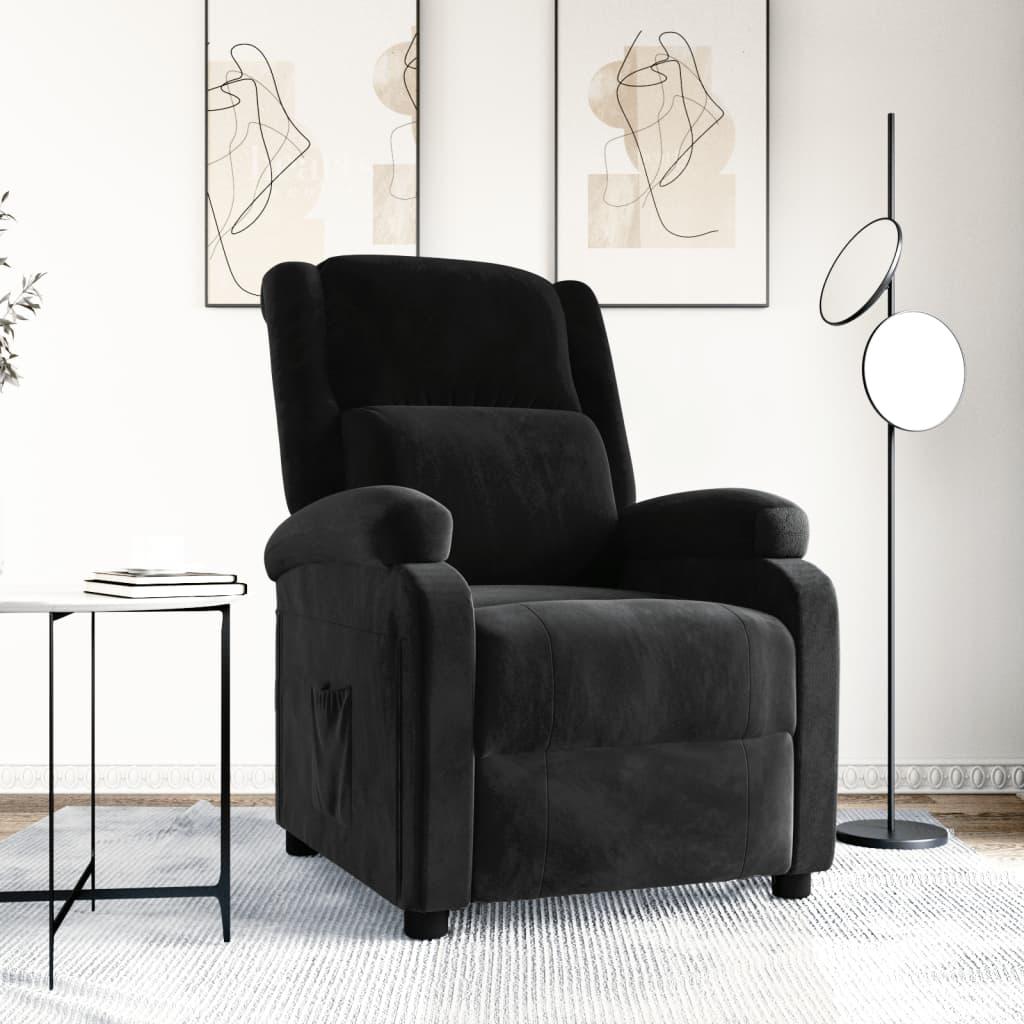 vidaXL lænestol velour sort