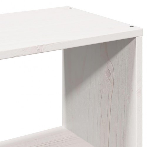Seng med reol uden madras 90x190 cm massivt fyrretræ hvid