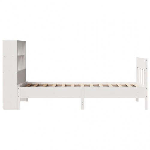 Sengeramme uden madras 90x200 cm massivt fyrretræ hvid